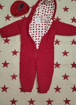 Комбенизон на 9-12 месяцев (80 см) демисезонный на флисе