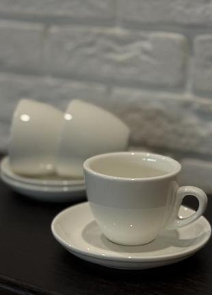 Фарфорові чашки з блюдцем для кави, wilmax (набір - 3 шт)