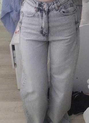 Світло сірі джинси кльош палацо прямі