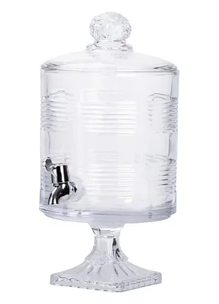 Лимонадниця скляна style на 4.5 л на квадратній ніжці