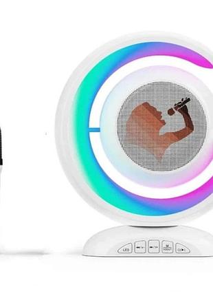 Нічник-лампа з бездротовою bluetooth колонкою lightshow з одним мікрофоном ys-110 (f-s)