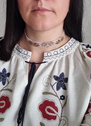 Тканый чекер из бисера в золотом цвете