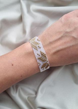 Тканий браслет з бісеру