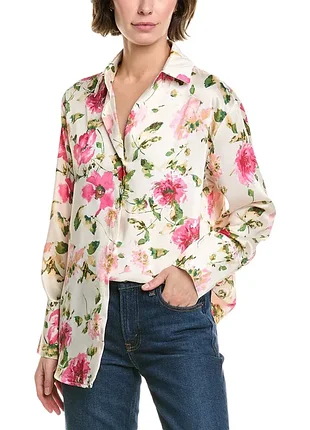 Zara стильна сорочка, блузка, вільного крою у квітковий принт, розмір xl