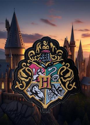 Термонашивка hogwarts harry potter нашивка на футболку патч гарри поттер хогвартс gryffindor slytherin hufflepuff ravenclaw гриффиндор слизерин