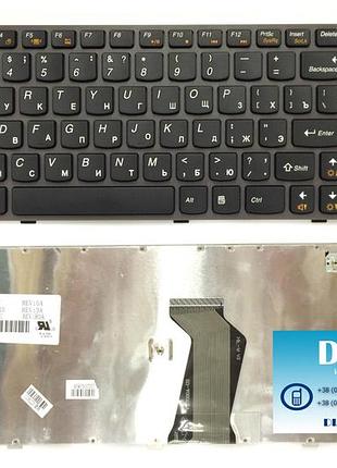 Оригинальная клавиатура для ноутбука lenovo ideapad g580, g585, n580, n585, z580, z585 rus, black, серая рамка