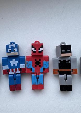 Фігурка майнкрафт капітан америка , бетмен , людина павук , спрут