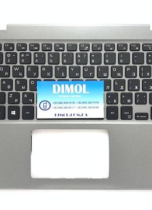 Оригінальна клавіатура для ноутбука dell latitude 3390 2-in-1, e3390 2-in-1 series, rus, black, сіра передня панель, підсвічування