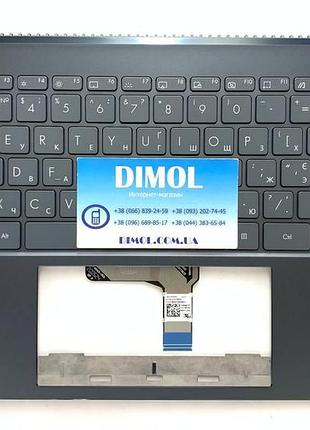 Оригінальна клавіатура для asus zenbook 14 um425, ux425, ux425e, um425i, u4700 series, підсвічування, pine grey передня панель