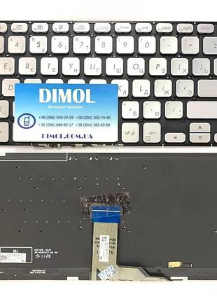 Оригінальна клавіатура для ноутбука asus vivobook x512fa, x512da, x512ua, x512ub series, silver, підсвічування