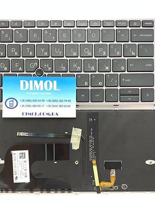 Оригинальная клавиатура для hp zbook fury 15 g7 series, rus, black, серебристая рамка, подсветка