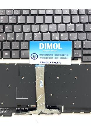 Оригінальна клавіатура для ноутбука lenovo thinkbook 14 g6, 14 g6 abp, 14 g6 irl, 14 g6 imh, 14 g6 ahp series, ukr, gray, підсвічу