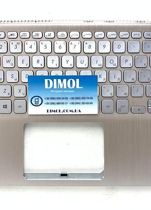 Оригінальна клавіатура для ноутбука asus vivobook s14 s430f, s430, x430 series, black, ru, золота передня панель, підсвічування