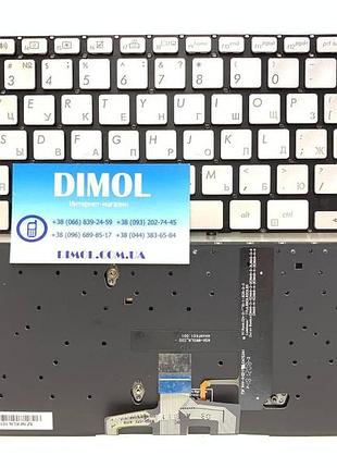 Оригінальна клавіатура для asus zenbook 14 um433da, um433d, ux433fa, ux433fn series, ru, silver, підсвічування