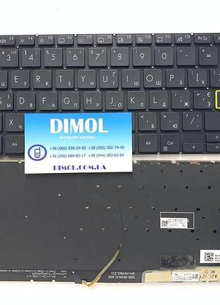Оригинальная клавиатура для ноутбука asus vivobook s14 x435ea, s14 s435, s14 s435ea ukr, black, подсветка