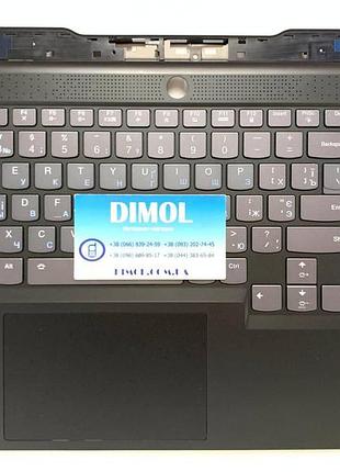 Оригінальна клавіатура для ноутбука lenovo legion s7-15ach6, s7-15imh5 series, grey, ukr, rgb - підсвічування, чорна передня панел
