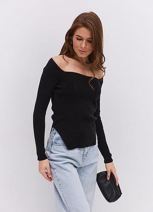 Акция черная вязаная кофта 3