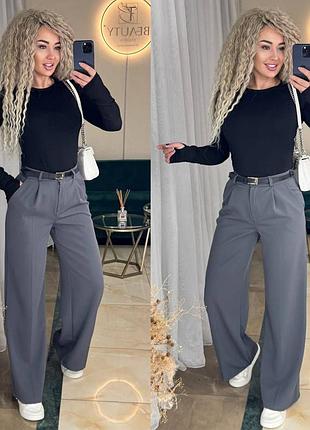 Брюки палаццо з резинкою в талії по заду