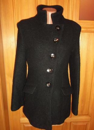 Стильное пальто классика  черное шерсть р. 12 - m - amaranto