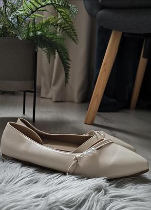 Женские балетки бежевые,38 р