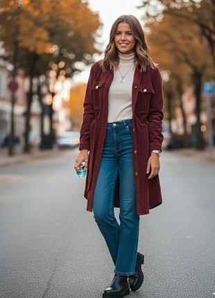 Новое женское вельветовое пальто