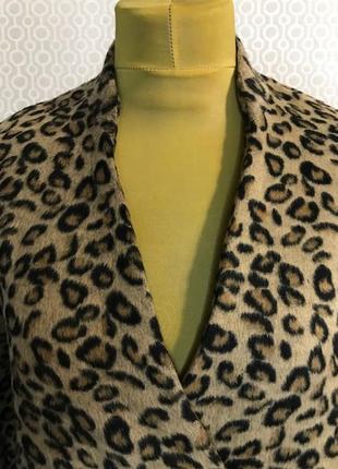 Трендовое длинноворсное пальто в леопардовый принт от sweewe paris размер  m/l2 фото
