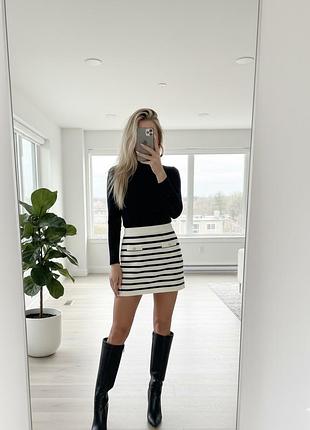 Юбка спідниця жіноча вʼязана у смужку h&m