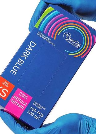 Перчатки нитриловые mediplus nitryplus 3.7 г синие, размер xs, 100 шт