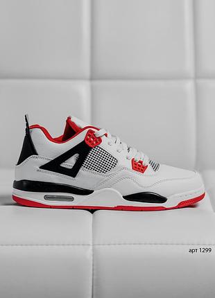 Кросівки чоловічі 41-45 jordan 4 white black red