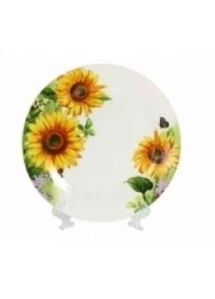 Тарелка мелкая no7 d=180мм подсолнух (12шт) 3568 тм interos