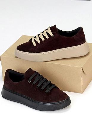 Стильні жіночі кеди у шоколадному кольорі від українського виробника 😍