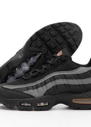 👟 кроссовки nike air max 95 black grey orange / наложка bs👟