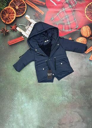Зимняя парка для девочки в черном цвете размер 80-146 86-92