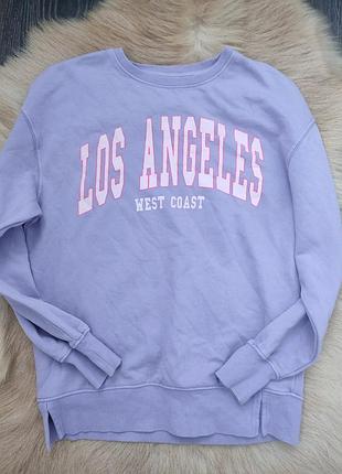 Утепленная толстовка свитшот с логотипом los angeles