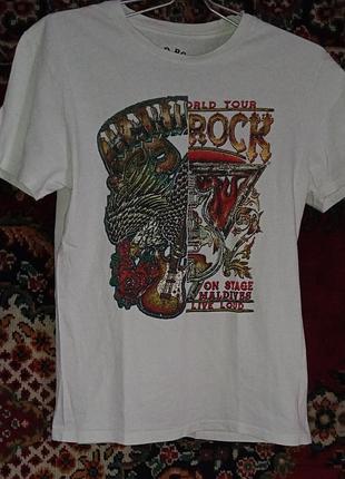Футболка hard rock,белая с принтом. металл, рок мерч. guitar.