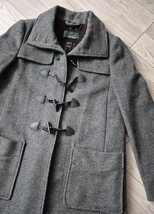 Пальто трапеция mango шерсть, теплая 4