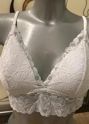 Розкішний, ажурний, бралетт, без кісточое, в білому, кольорі, від бренду: primark