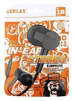 Наушники hands free e1b черный тм gerlax
