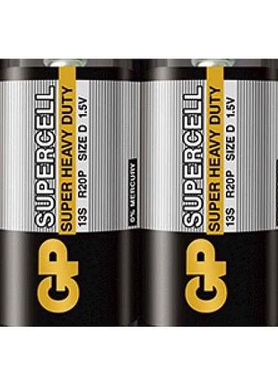 Батарейка солевая r20/d supercell 1.5v 13s-s2 2шт (спайка) тм gp