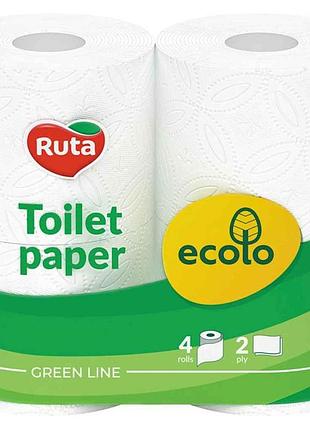 Туалетная бумага 4шт 2слой ruta рулоны тм ecolo