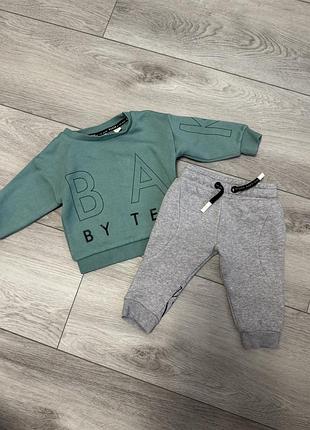 Дитячий/у тиеплений/ спортивний/костюм/на флісі/комплект/кофта/штани/набір/для малюка/3-6 місяців