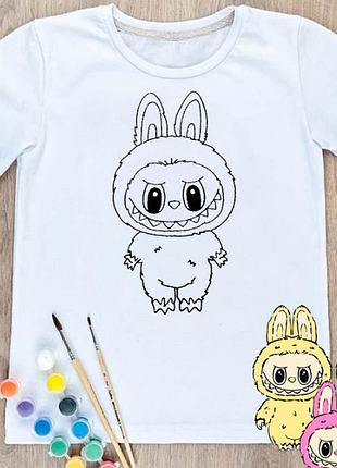 Футболка-розмальовка дитяча лабубу