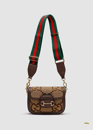 Сумка гуччи horsebit 1955 textile mini bag