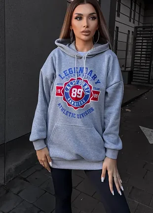 Утепленное худи с принтом