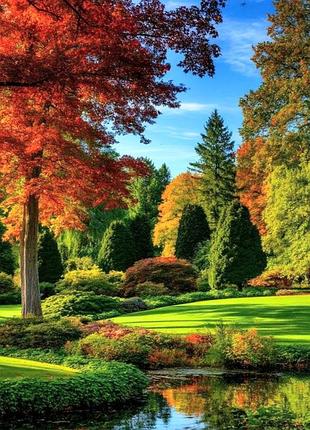 Алмазная мозаика "осенний сад", 40*50см, на подрамнике, в кор. 41*51*2,5см, тм dreamtoys