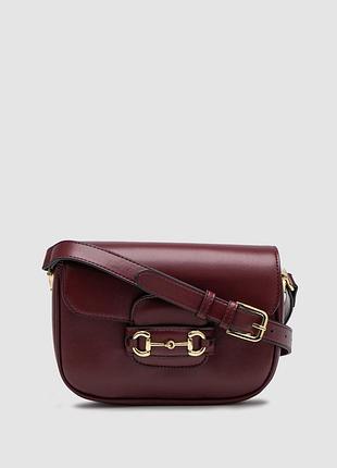 Сумка гуччи horsebit 1955 mini bag burgundy soft