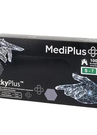 Рукавиці mediplus blackyplus нітрилові s 100 шт. чорні