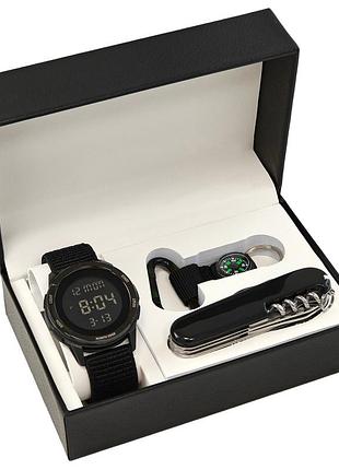 Чоловічий наручний електронний годинник north edge terrax set набір з компасом