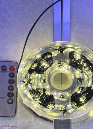 50 гірлянда 500l 50m роса зелений дріт, пульт ip44 мережа різнобарвний