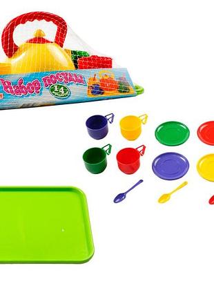 Юніка посуд на таці 14 елементів у сітці